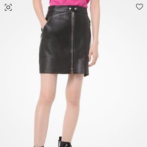 Michael Kors Leather Moto Skirt Sz 0